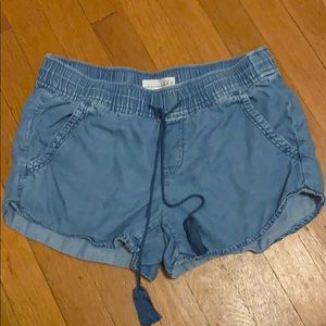 Chambray pull on shorts